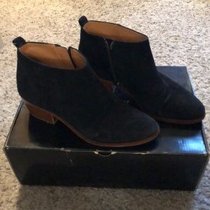 Black suede JCrew booties